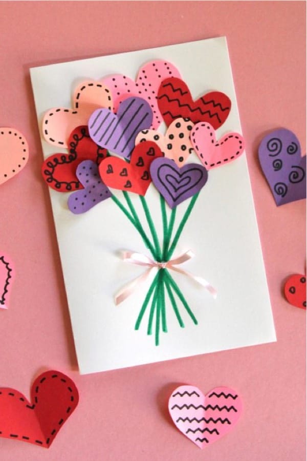 easy valentines paper card for kids