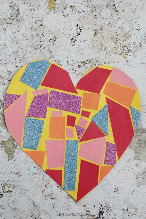 heart themed craft with construction paper