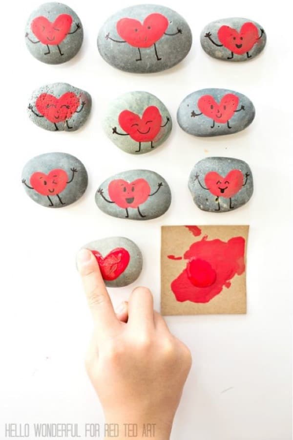 painted rocks for valentines day