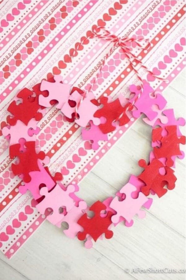 puzzle piece craft to make on valentines day