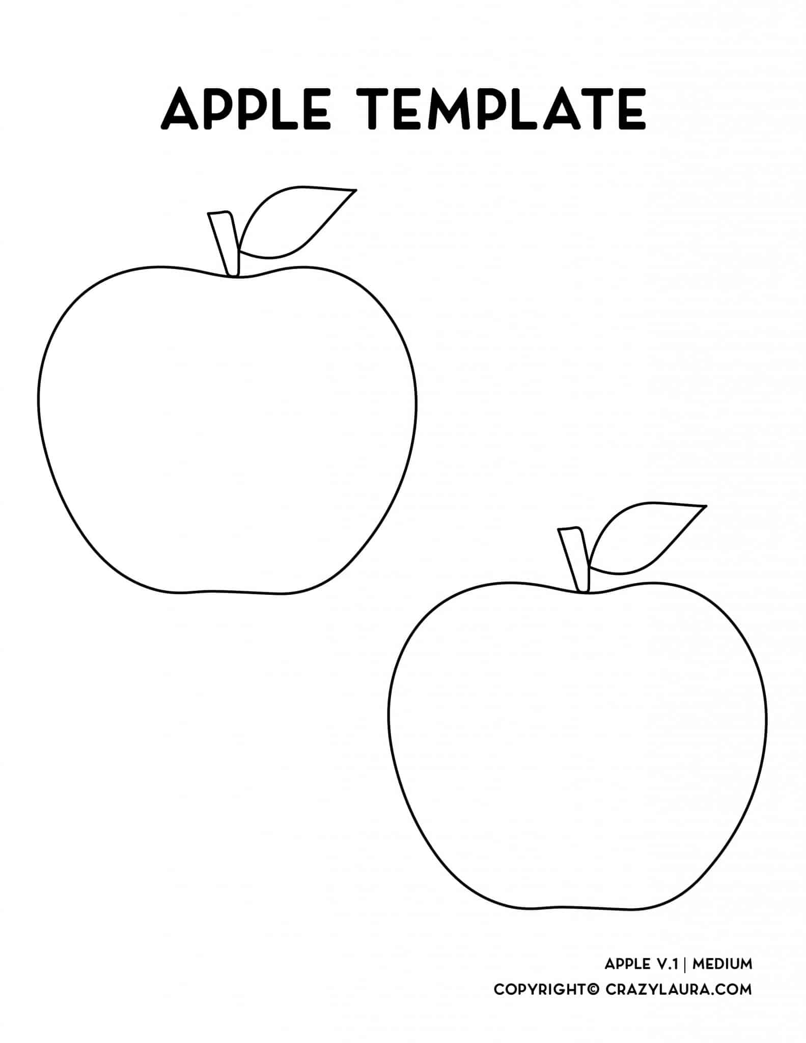 Free Apple Template and Outlines For Crafts In