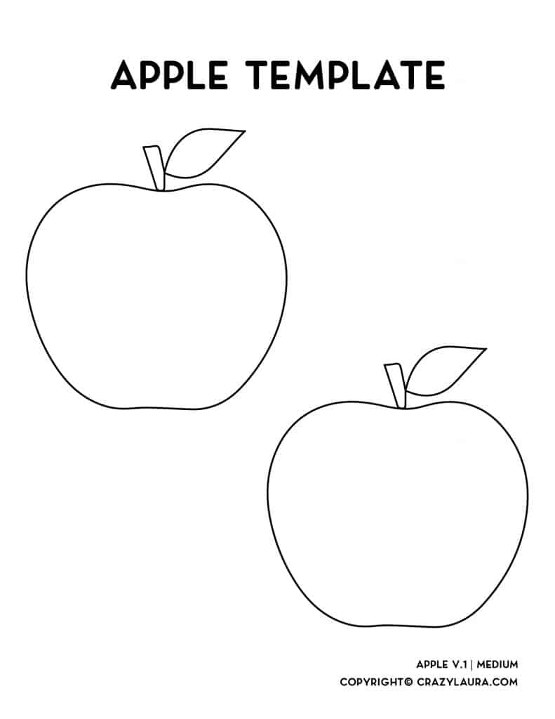 Free Apple Template and Outlines For Crafts In