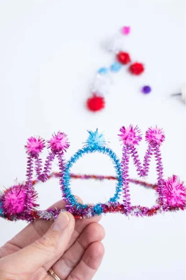 sparkly mothers day crown craft idea