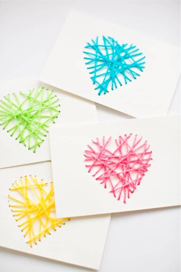 colorful mothers day cards with yarn