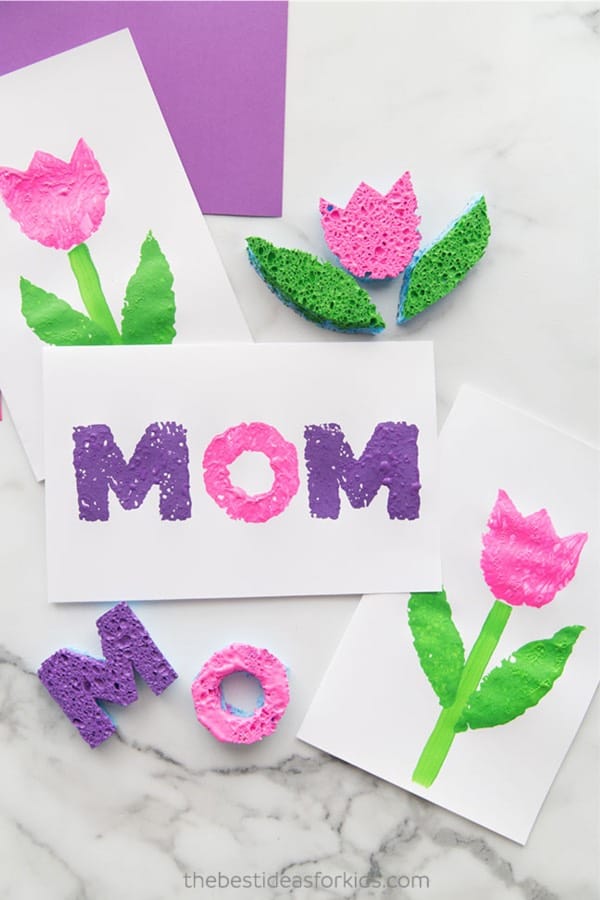 sponge painting idea for mothers day gifts