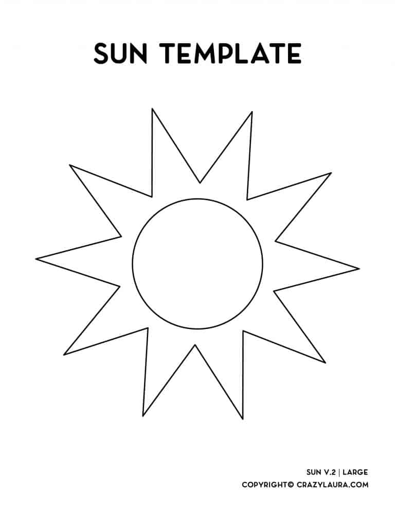 Free Sun Template Outlines & Craft Printables - Crazy Laura