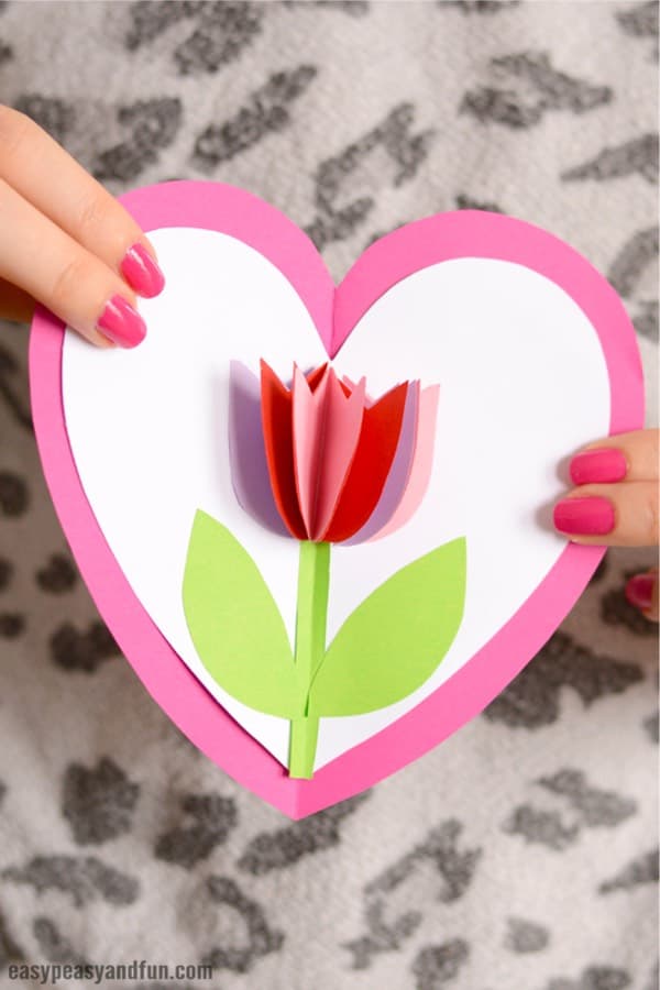 heart shaped mothers day card craft