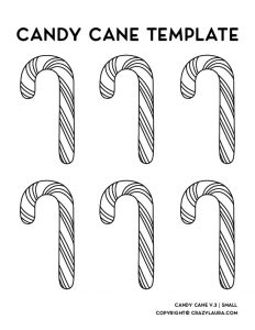 Free Candy Cane Template & Printable Shape Outlines - Crazy Laura