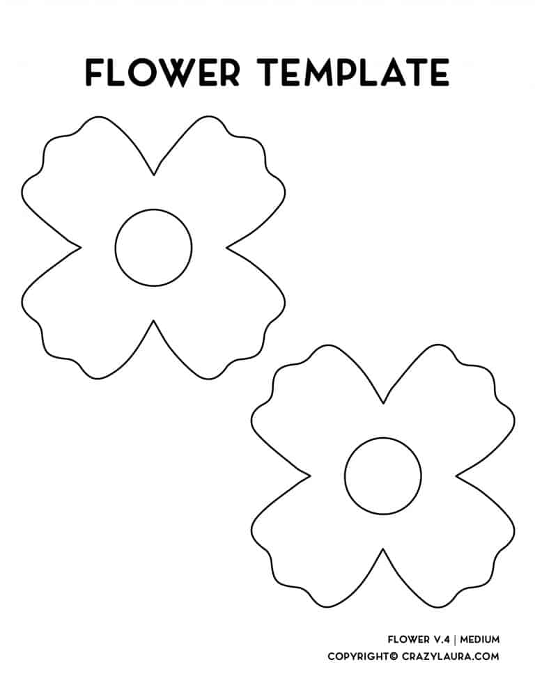 Free Flower Template & Outline Stencil Printables - Crazy Laura