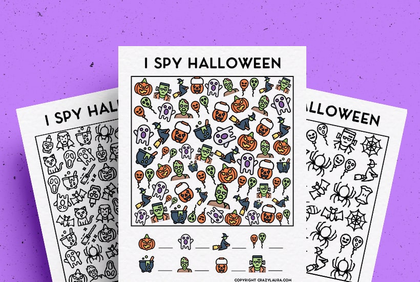 Free Halloween I Spy Printable Game Sheets For Kids