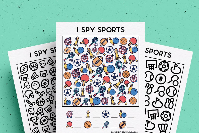Free I Spy Sports Printable Game Sheets For Kids