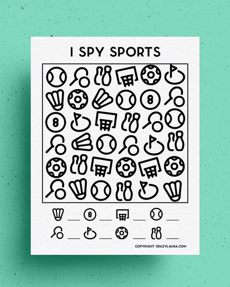 count and color sports printable