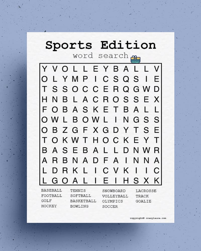 sports word counting game pdfs