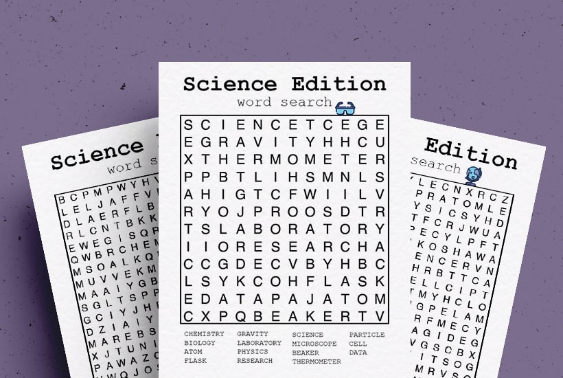 Free Science Word Search Printable Games For Kids
