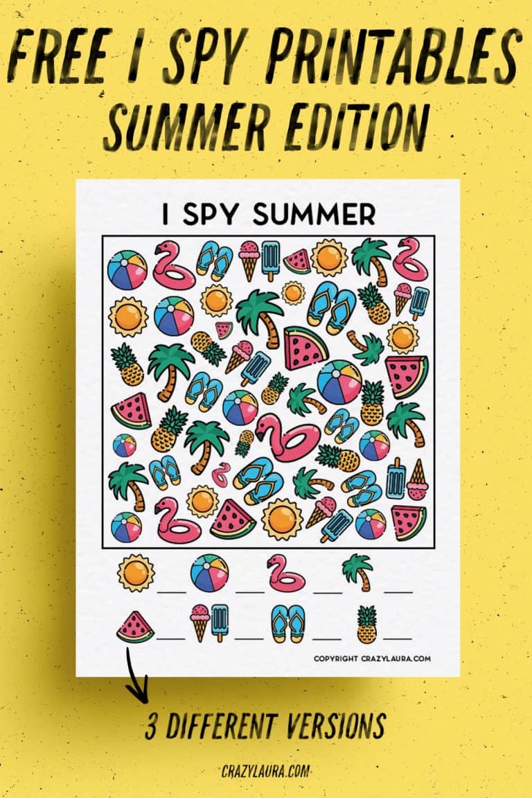 Free Summer I Spy Printable Game Sheets For Kids - Crazy Laura