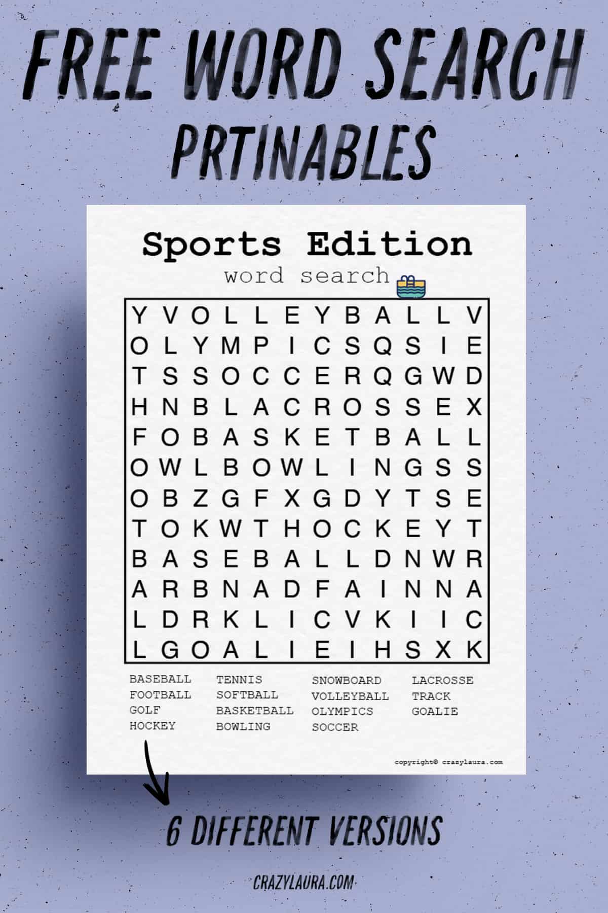 sports printable game for kids
