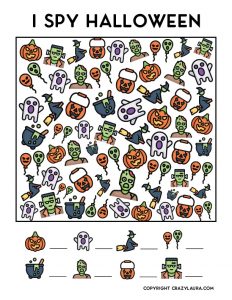 Free Halloween I Spy Printable Game Sheets For Kids - Crazy Laura