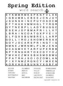 Free Spring Word Search Printable Game Sheets For