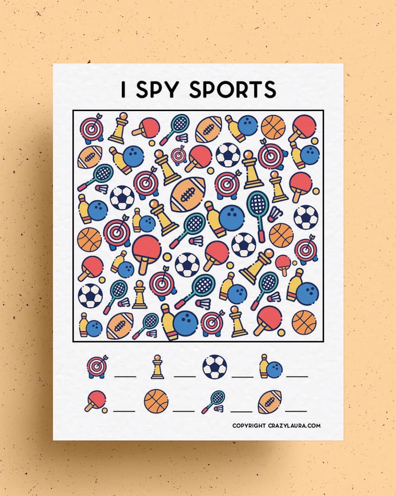 sports themed i spy activity