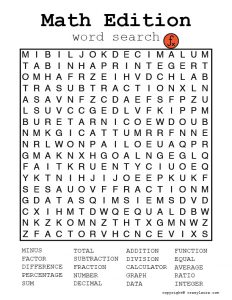 Free Math Word Search Printable Games PDF Sheets - Crazy Laura