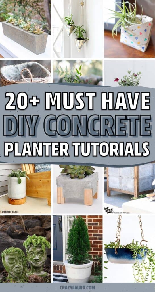 20+ Best DIY Concrete Planters & Tutorials For