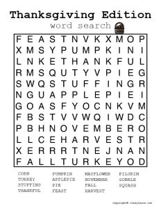 Free Thanksgiving Word Search Printable Game Sheets - Crazy Laura