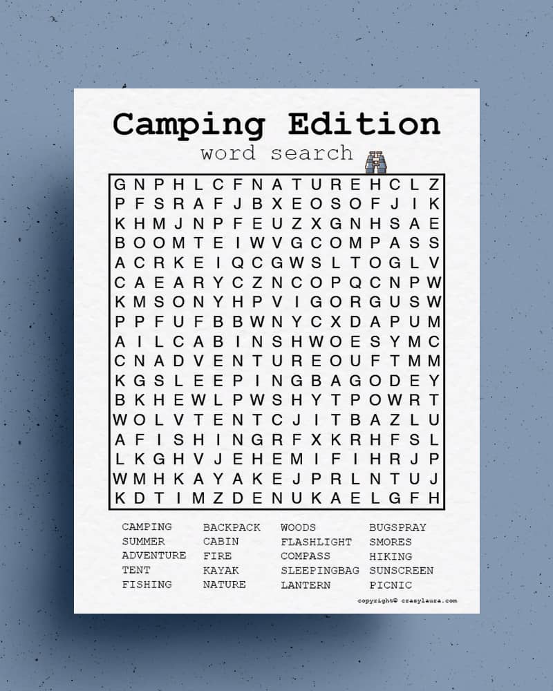 easy to print camping activity