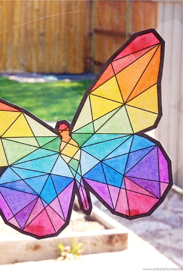 butterfly stained glass craft for kids