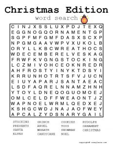 Free Christmas Word Search Printable PDF Game Sheets - Crazy Laura