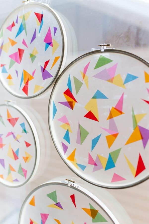 embroidery hoop diy stained glass craft