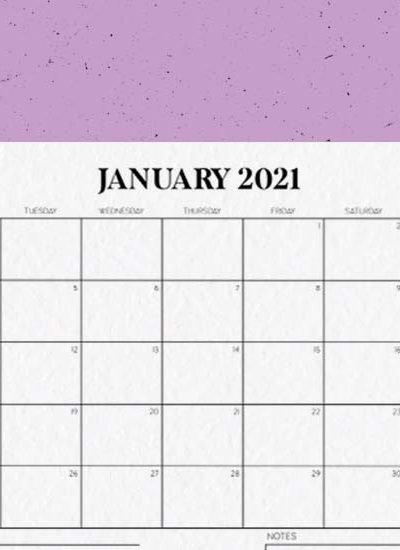 2021 horizontal calendar printable