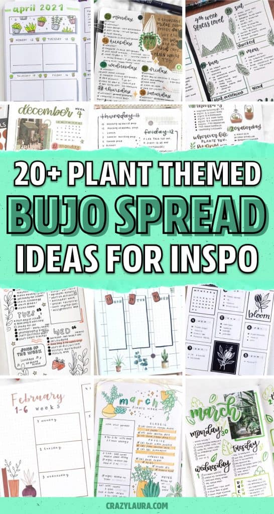 20+ Best Plant Theme Weekly Spreads For Bujos - Crazy Laura