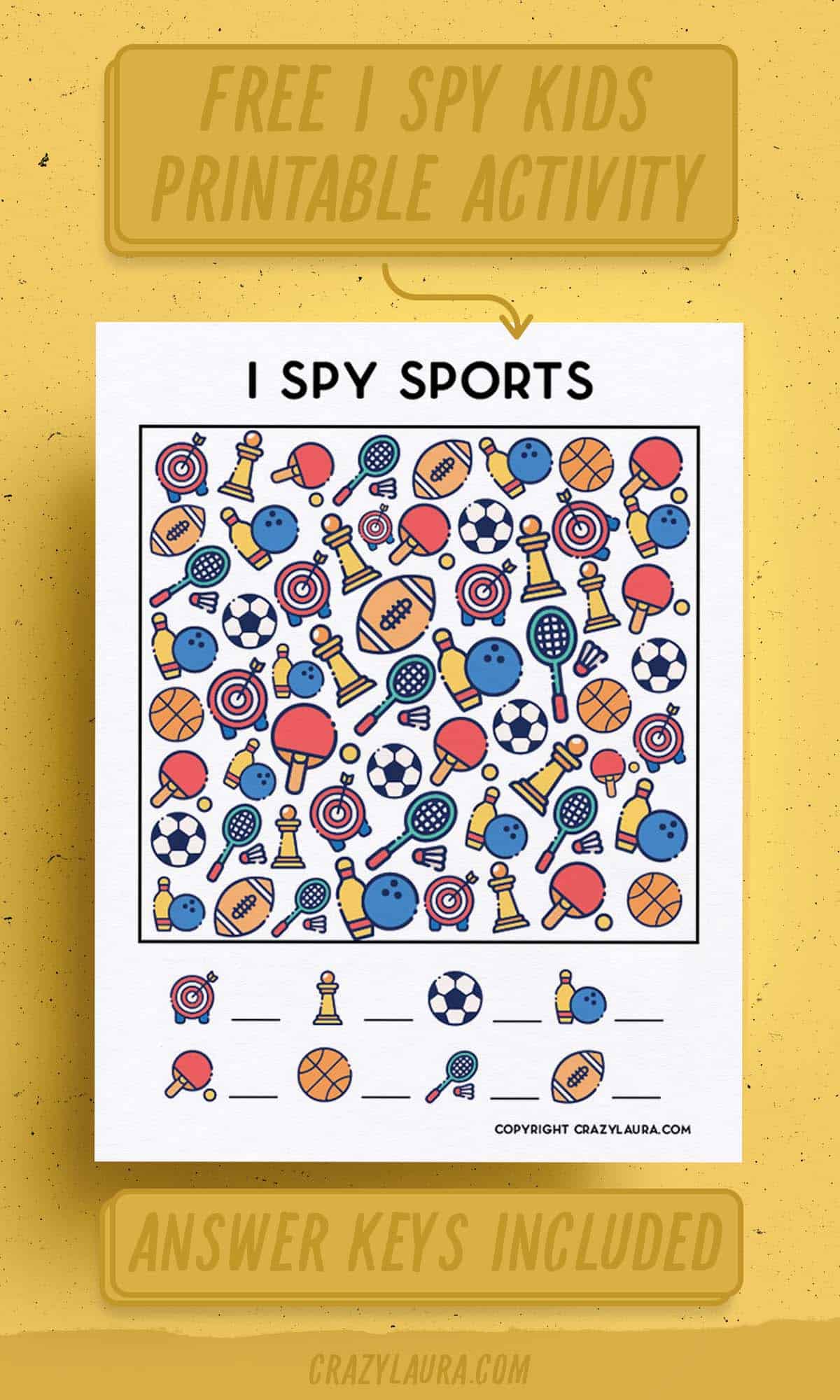 i spy sports activity sheets for free