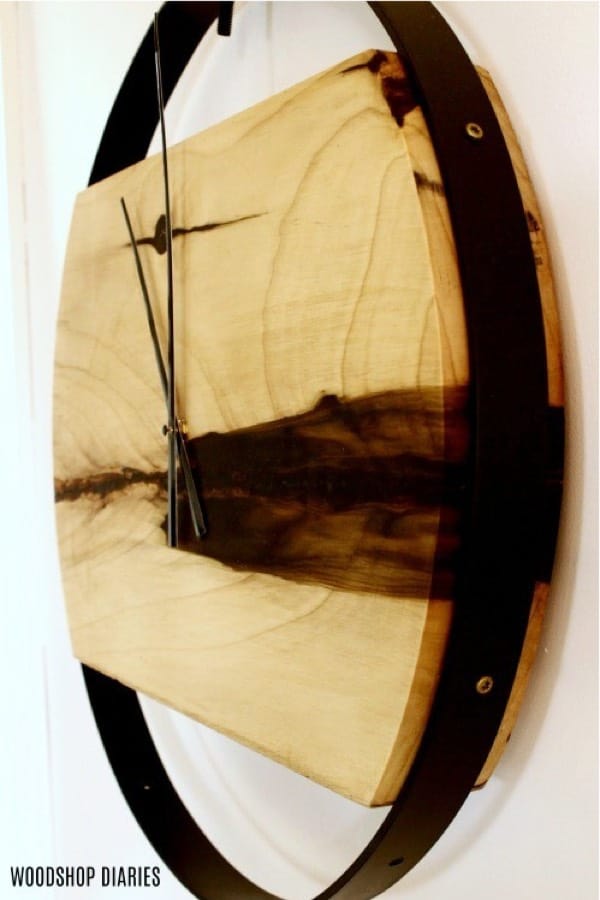 industrial homemade clock with wood and metal
