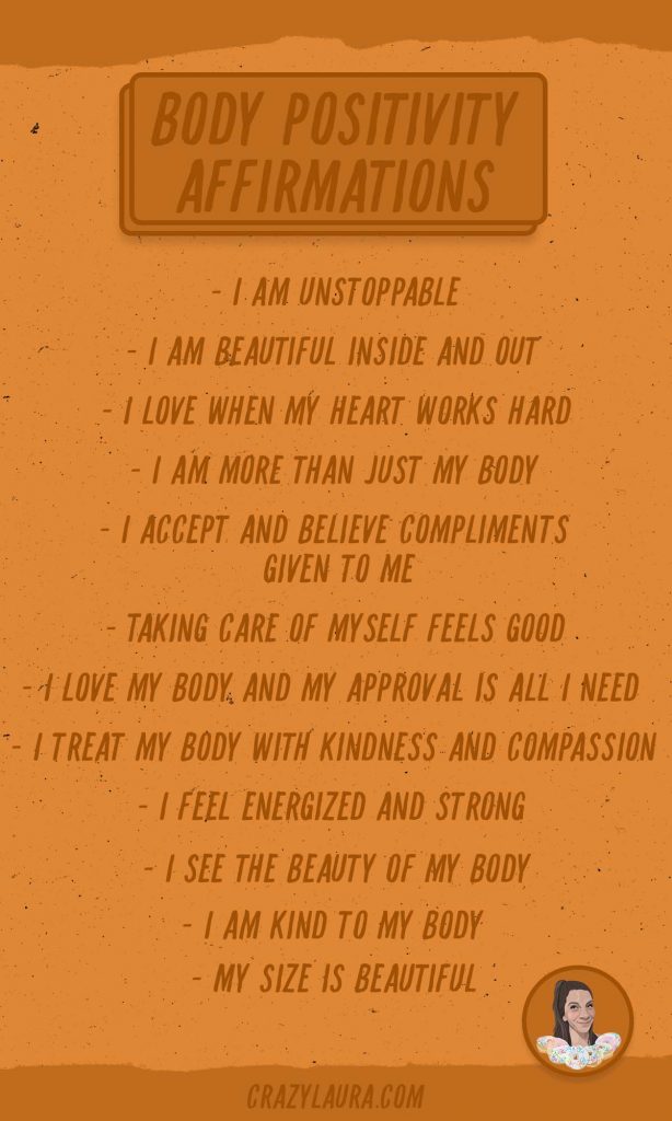 45+ Body Positive Affirmations & Printable Cards - Crazy Laura