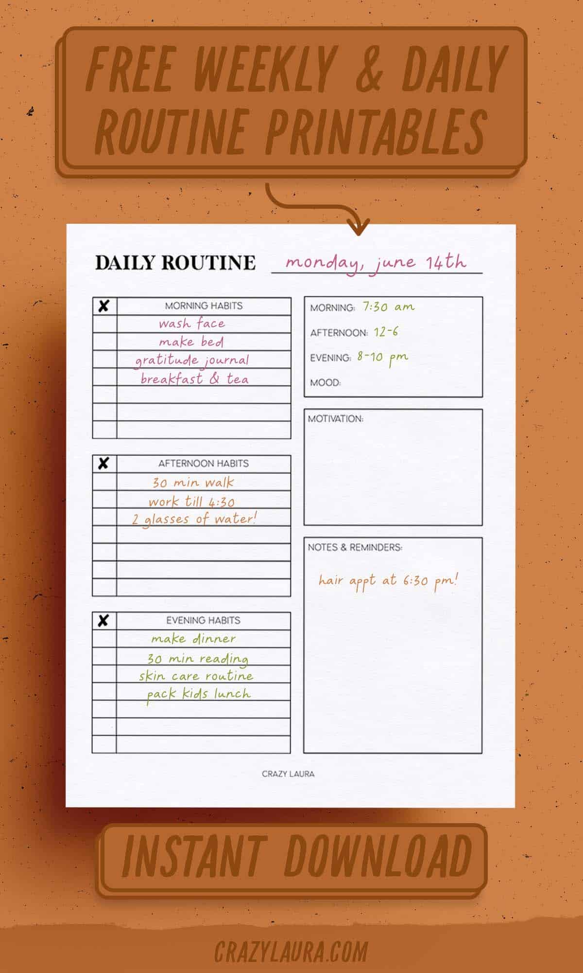 simple habit tracker printable