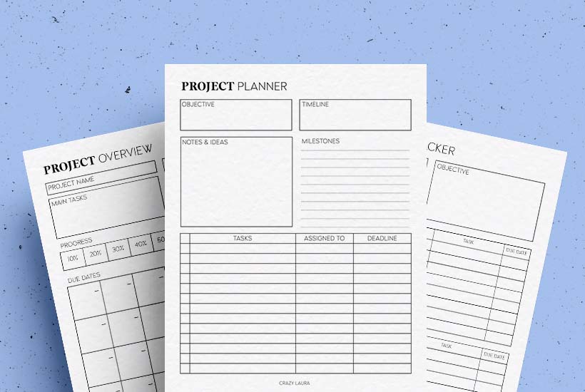 Free Project Planner Printable & Overview PDF Sheets