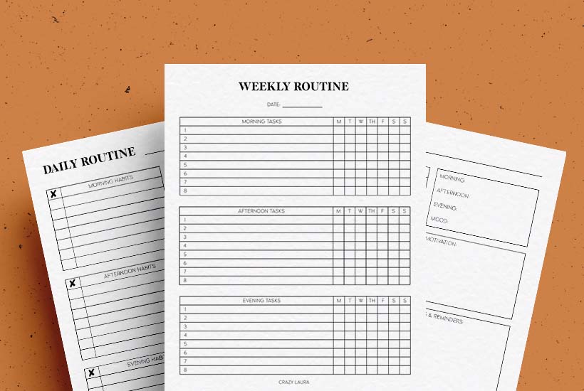 Free Routine Tracker Printable With Daily & Weekly Versions