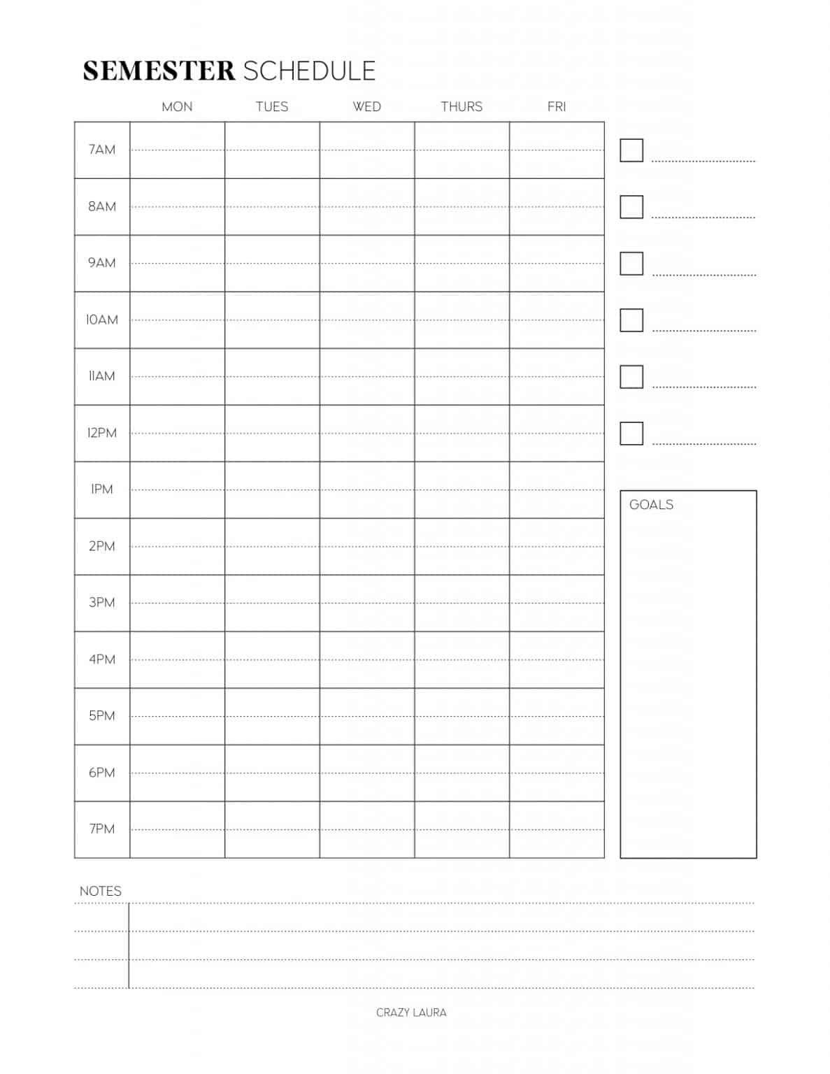 Student Planner Printable Pack With 16 Pages - Crazy Laura