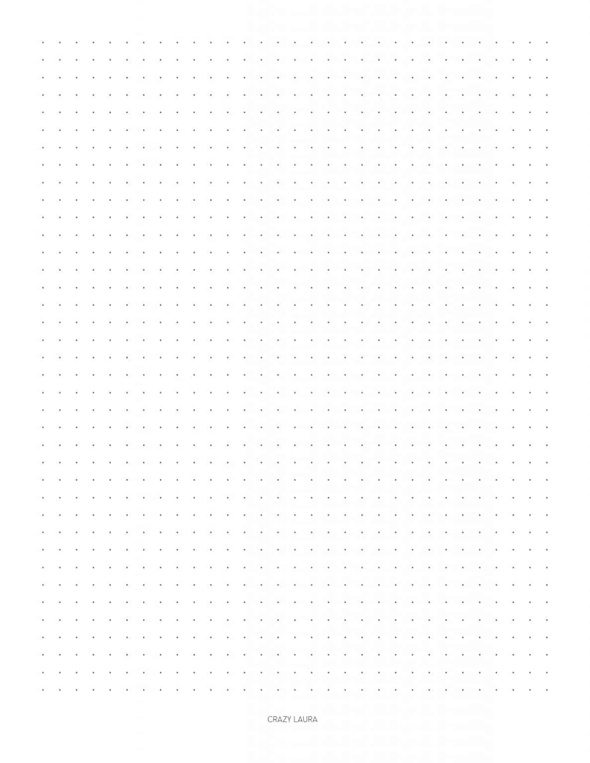 Free Dotted Grid Paper Printable With Two Sizes - Crazy Laura