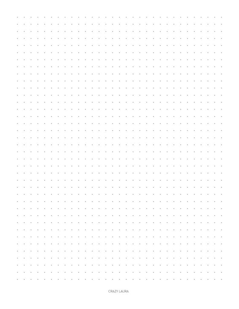 Free Dotted Grid Paper Printable With Two Sizes - Crazy Laura