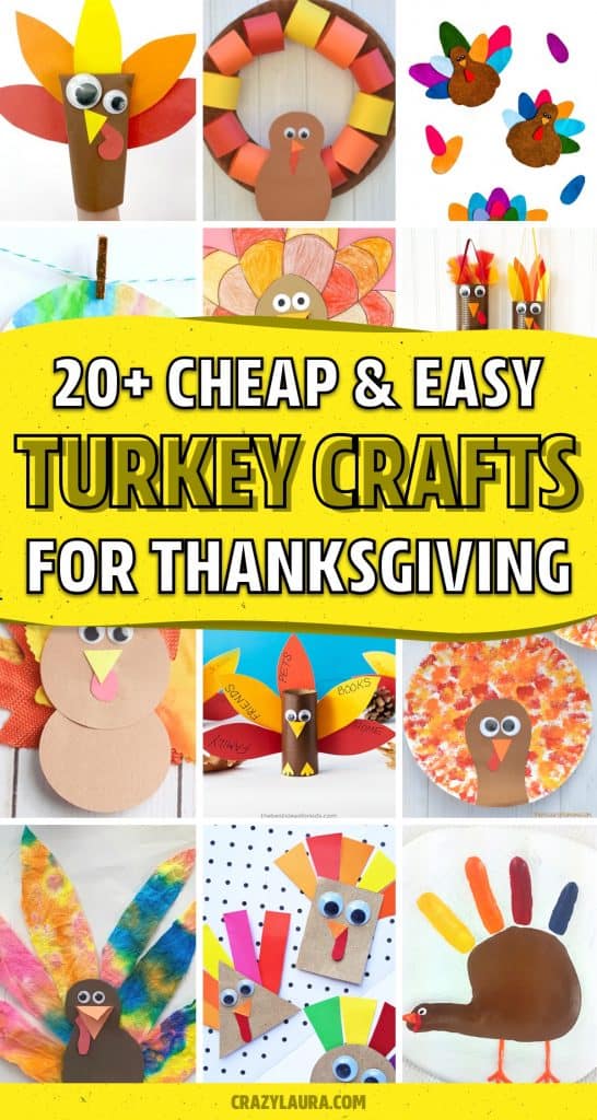 20+ Best Turkey Crafts For Kids To Make This Thanksgiving - Crazy Laura