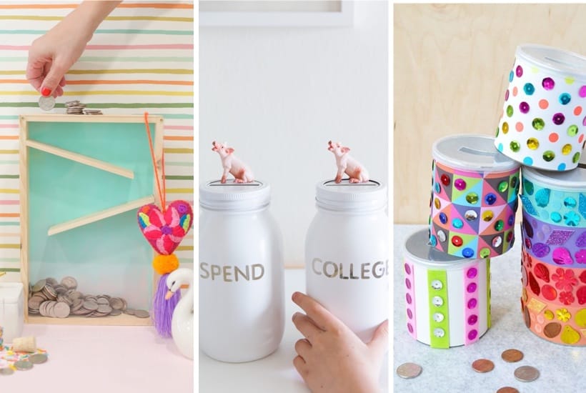 20 + Creative DIY Piggy Banks & Craft Tutorials For Kids