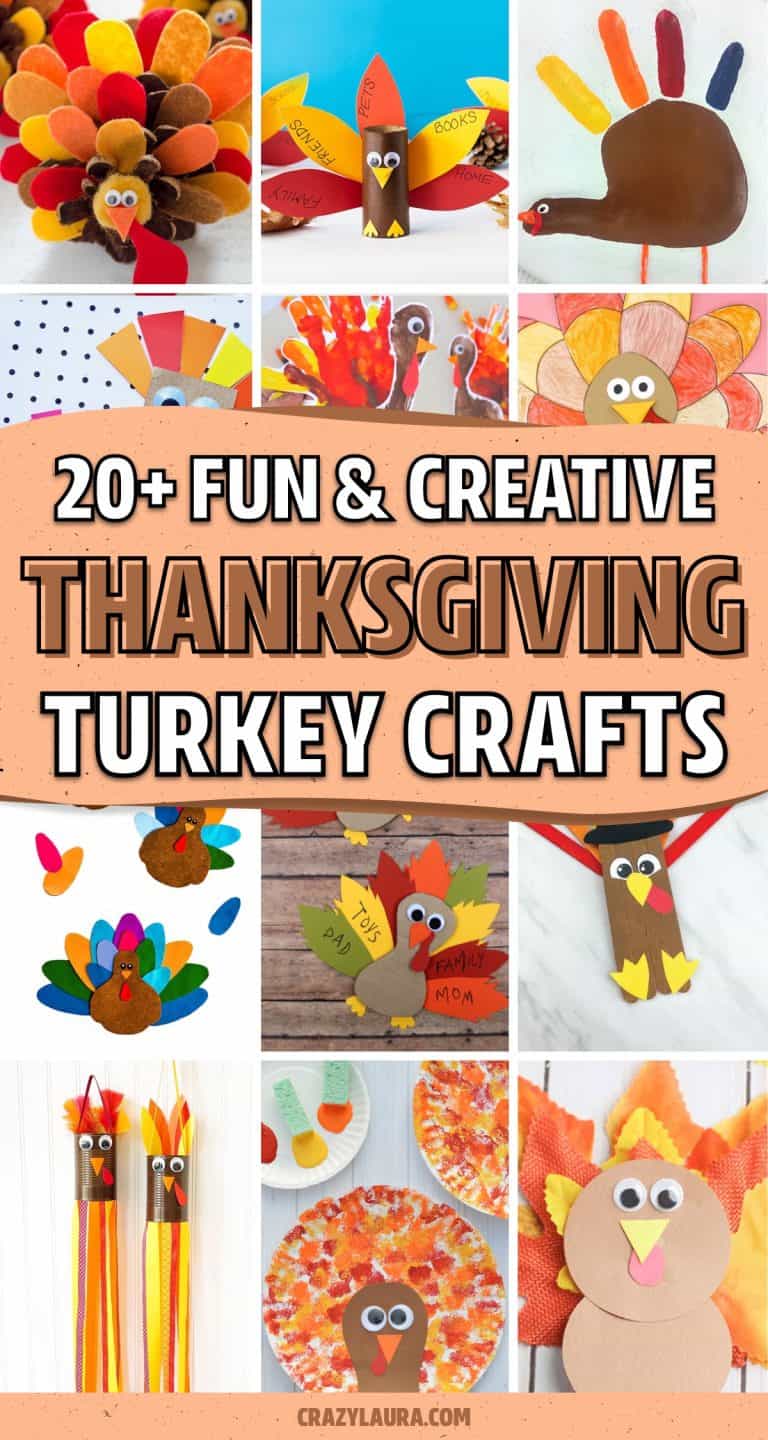 20+ Best Turkey Crafts For Kids To Make This Thanksgiving - Crazy Laura