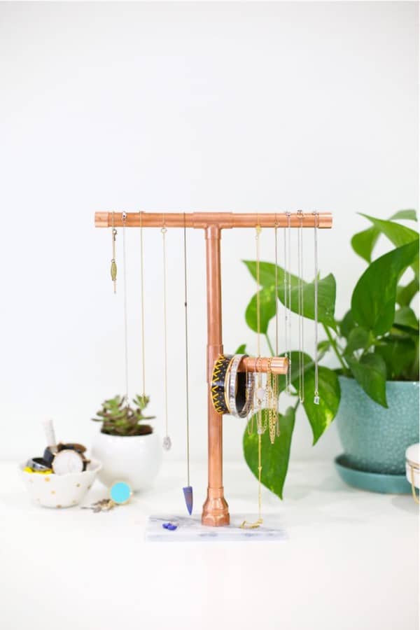 how to build a jewelry stand with copper pipe