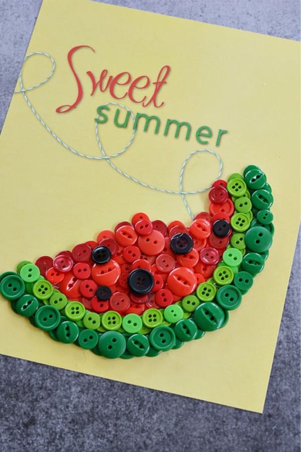 summer art project for kids with button