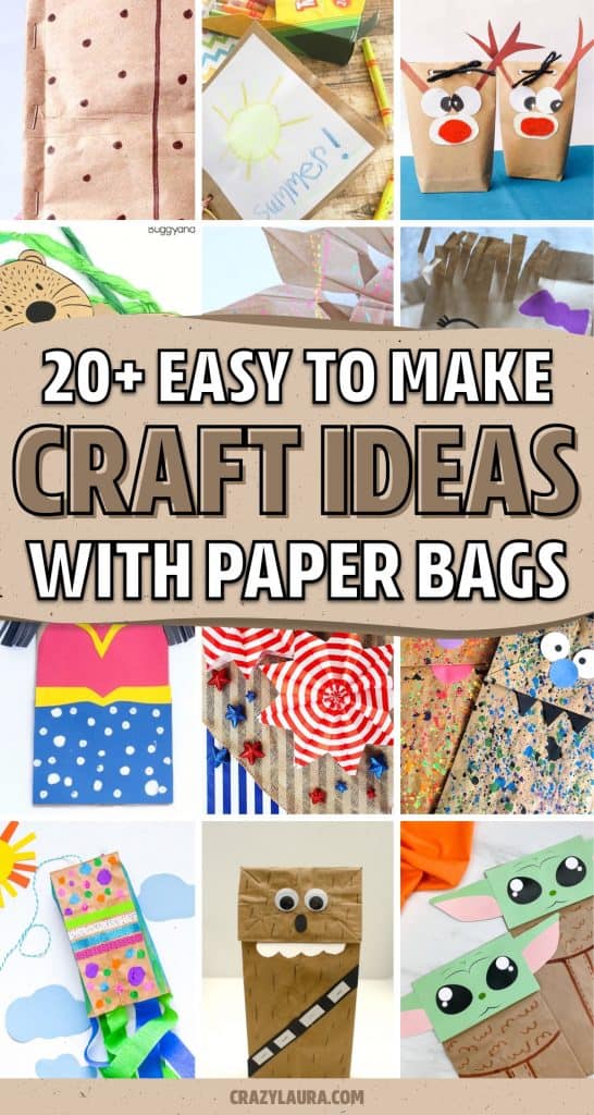 20+ Super Cheap Paper Bag Crafts For Kids - Crazy Laura