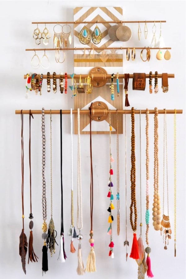 wall mounted necklace holder craft
