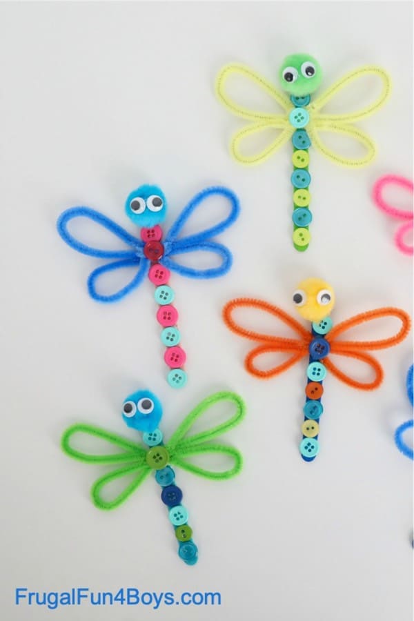 pipe cleaner and button craft for young kids