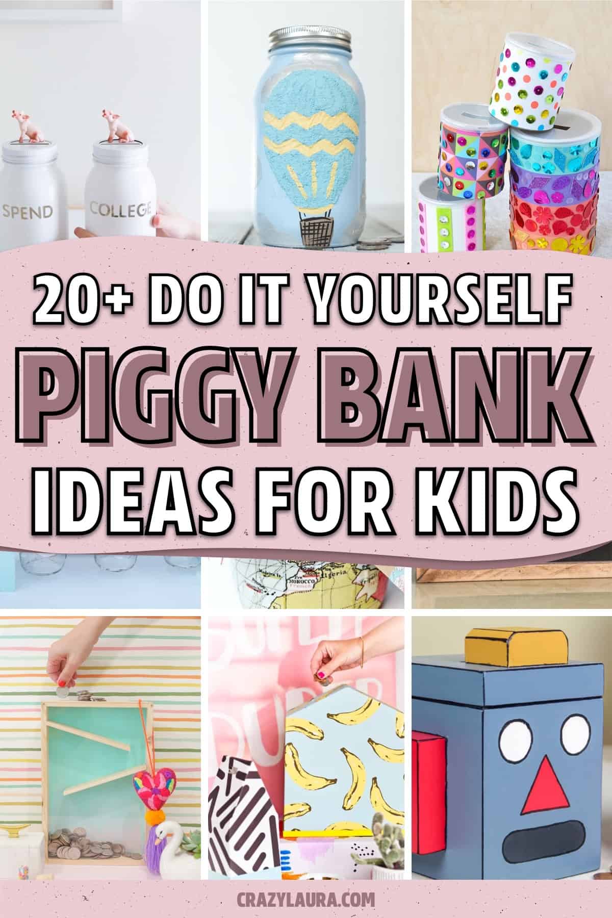 kids step by step piggy bank tutorials